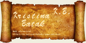 Kristina Batak vizit kartica